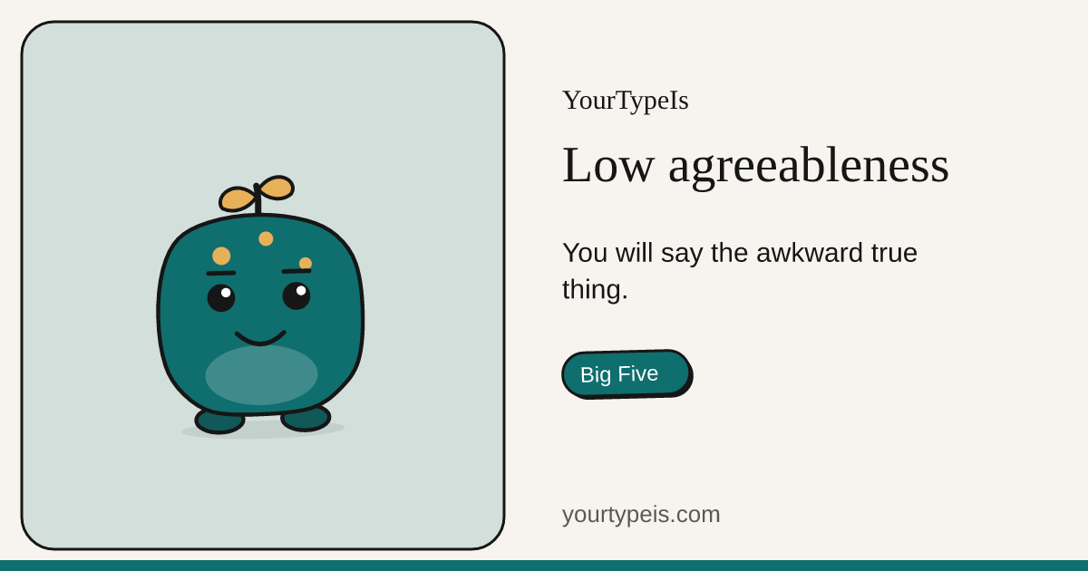 Low agreeableness