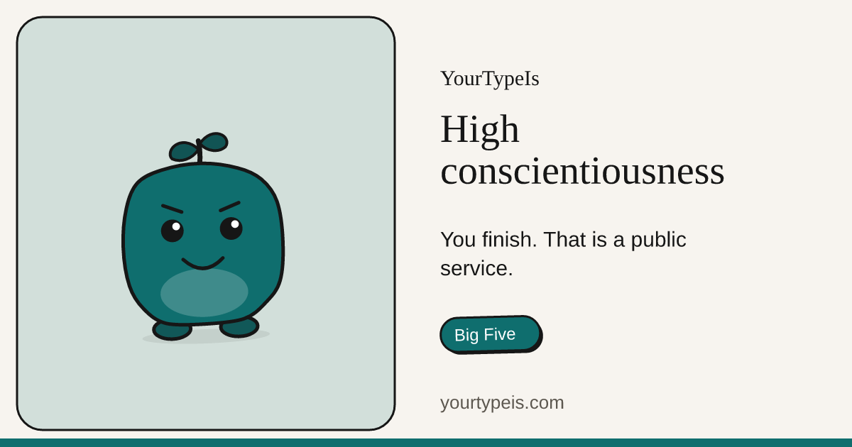 High conscientiousness