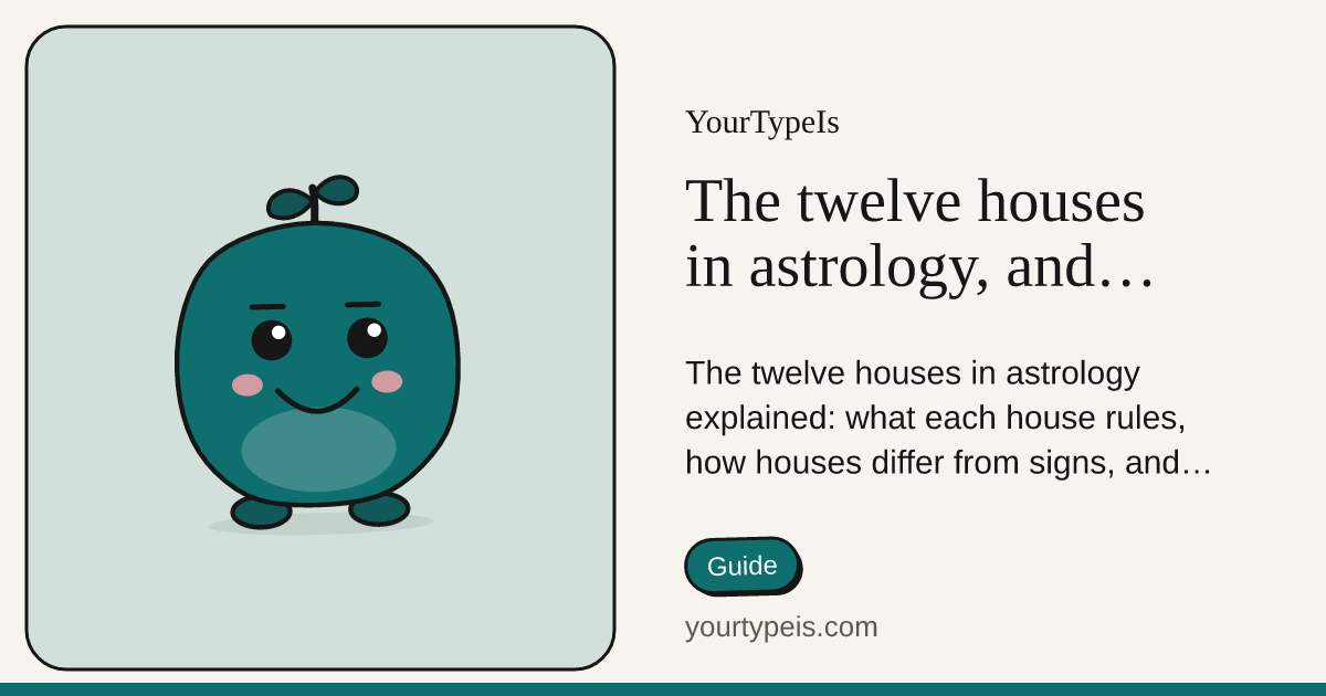 The twelve houses in astrology, and what they rule