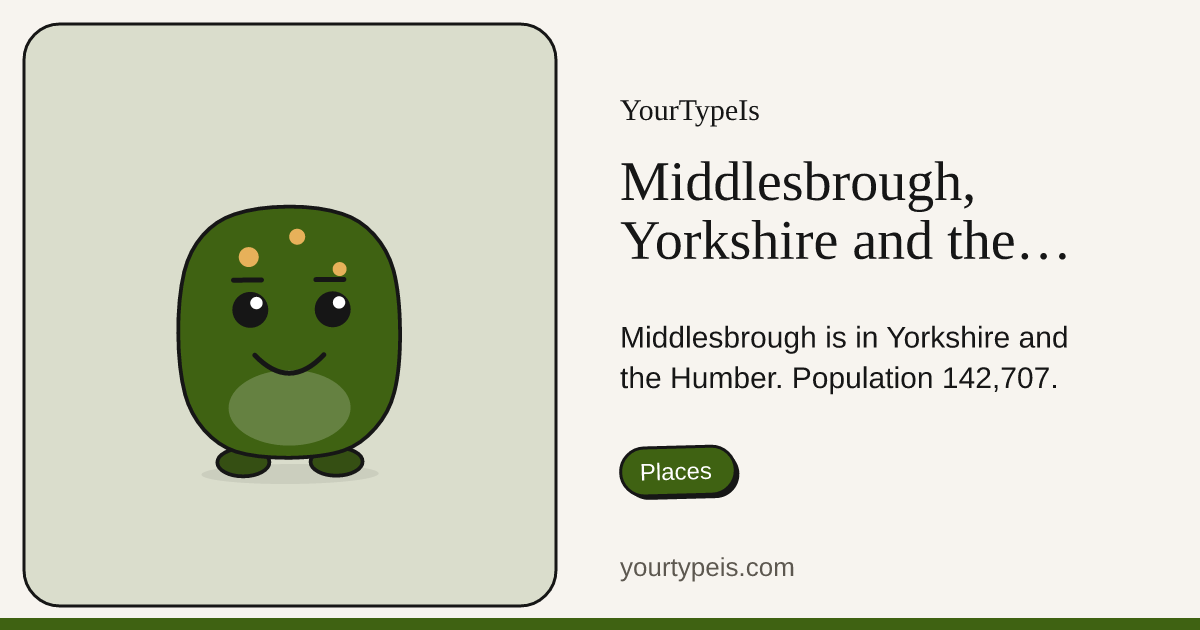 Middlesbrough, Yorkshire and the Humber